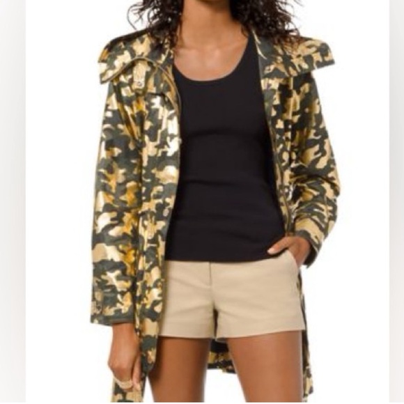 Michael Kors Jackets & Blazers - Michael Kors Metallic Foil-Print Camo Anorak Lightweight Jacket NWOT